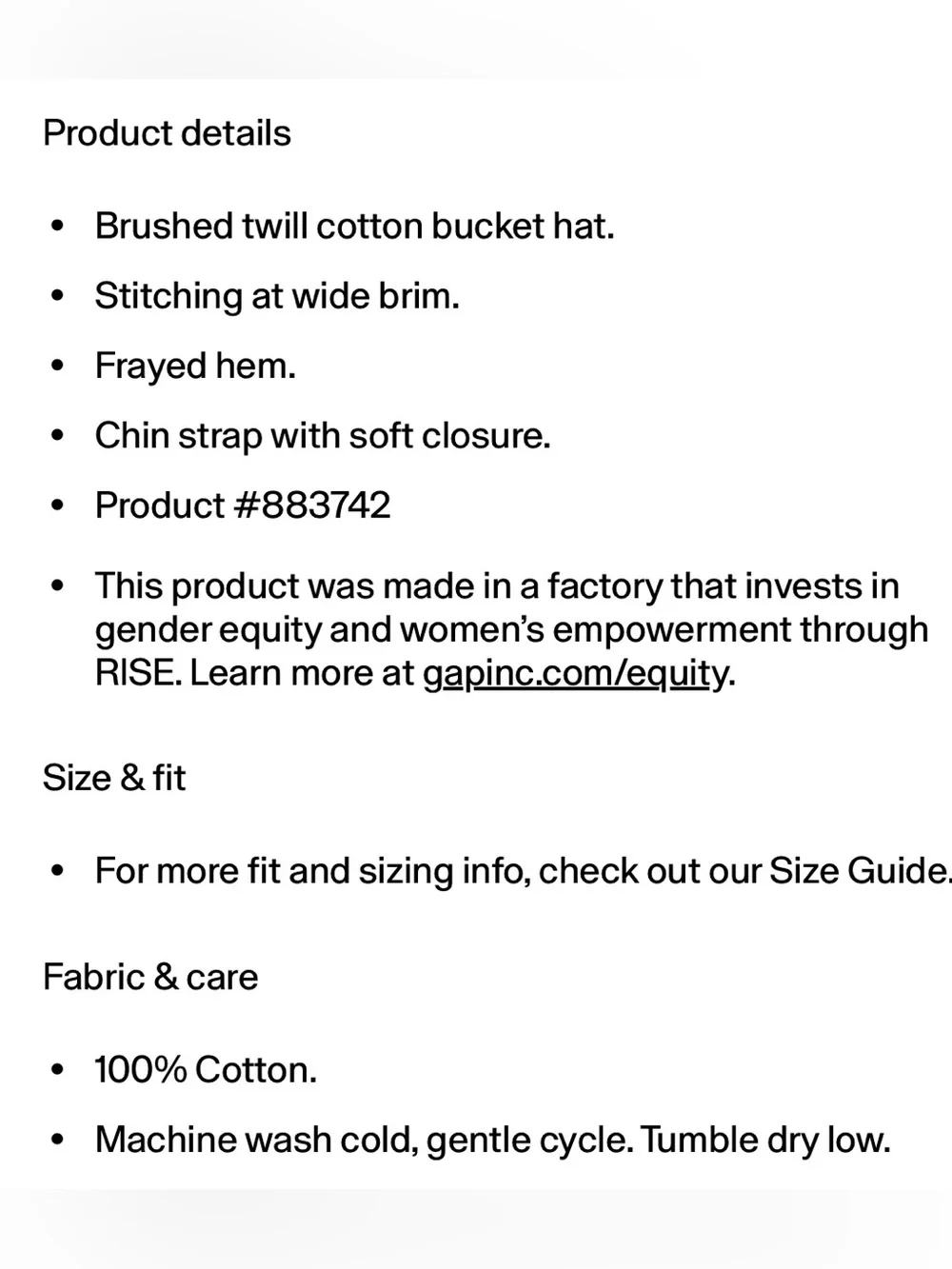 Denim Blue Kids Bucket Hat Size S/M